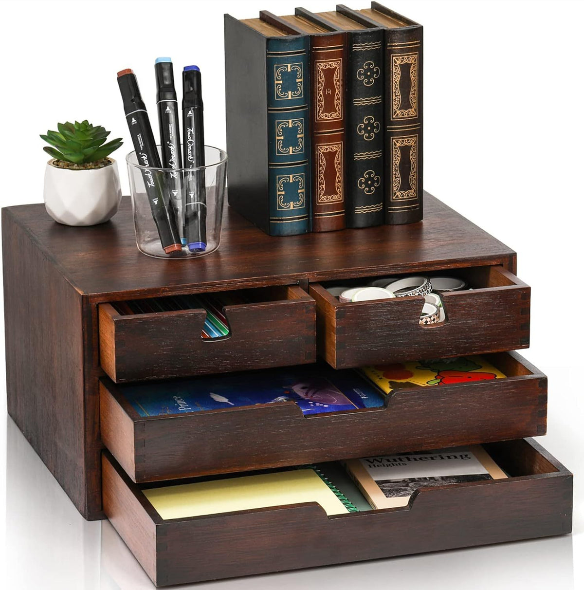 Bamboo Desk Organizer 100 Natural Bamboo Desktop Drawer Organizer